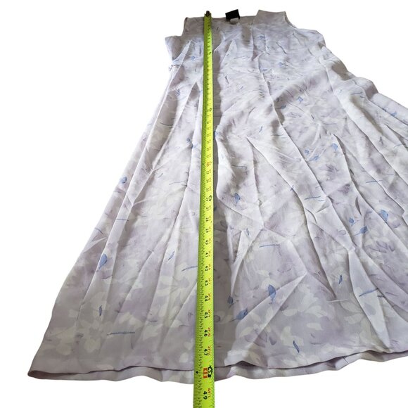 Vintage Pastel Light Purple Floral‎ Maxi Slip Dress Cottagecore Church Feminine - Picture 3 of 6